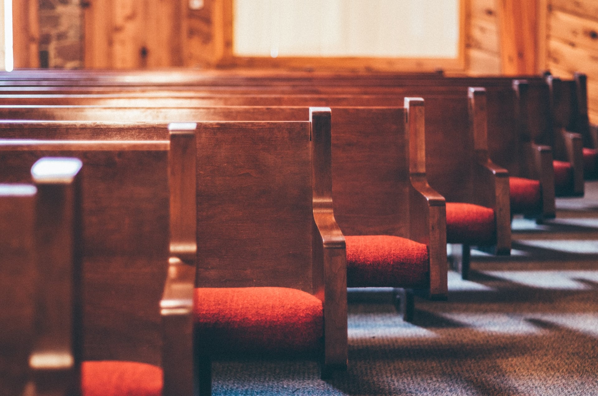 Clean church pews and carpet after church cleaning services